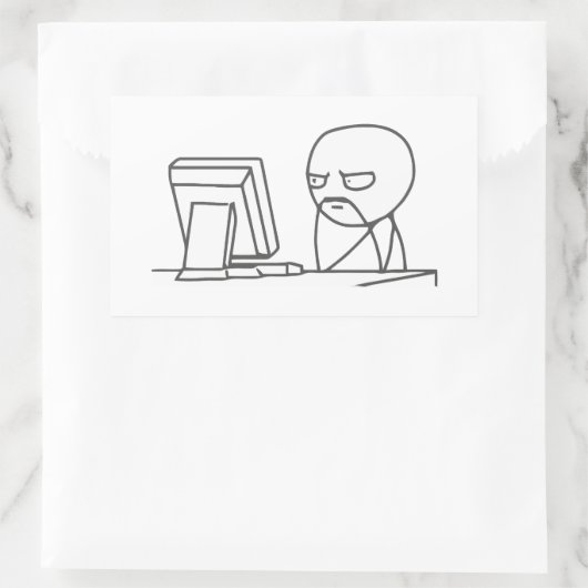 Computer Guyミーム‏- Rectangle Stickers 長方形シール (バッグ)