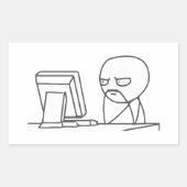 Computer Guyミーム‏- Rectangle Stickers 長方形シール (正面)
