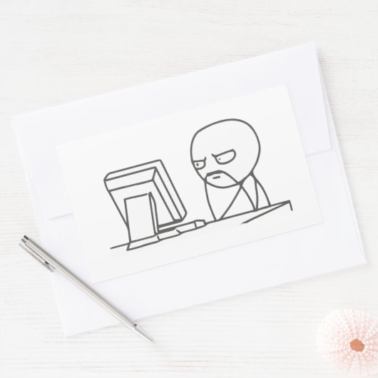 Computer Guyミーム‏- Rectangle Stickers 長方形シール (封筒)