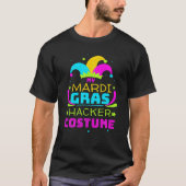 Computer Hacker Mask Masquerade Parade Jester Mard Tシャツ (正面)