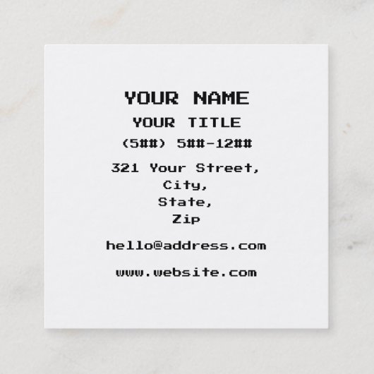 COMPUTER HAND POINTER / MOUSE CURSOR スクエア名刺 (裏面)