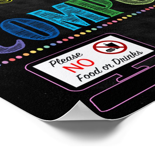 Computer Lab School Sign ポスター (角)