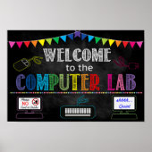 Computer Lab School Sign ポスター (正面)