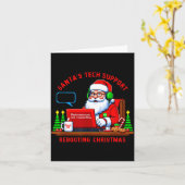 Computer Meme Funny Santa's Tech Suprt Rebooting C カード (黄色い花)
