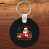 Computer Meme Funny Santa's Tech Suprt Rebooting C キーホルダー (正面)