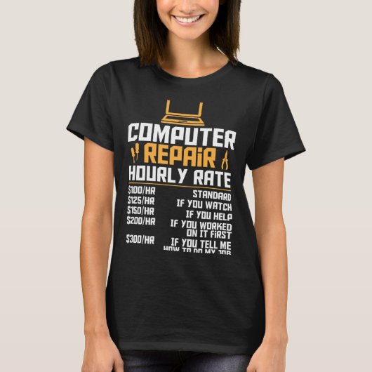 Computer Nerd  Computer Engineer  Computer Hourly  Tシャツ (正面)