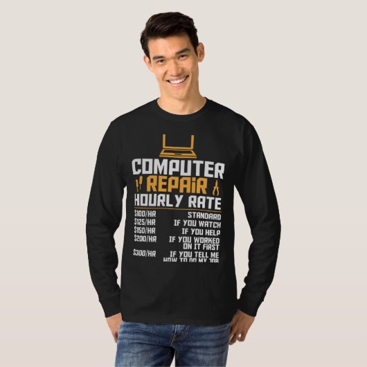 Computer Nerd Computer Engineer Computer Hourly Tシャツ (正面フル)