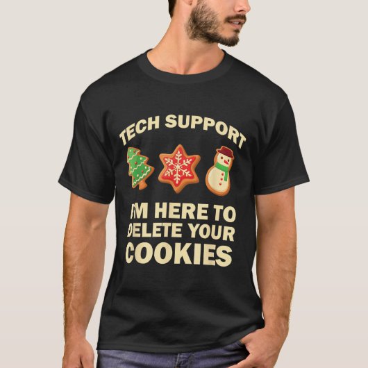 Computer Nerd Funny Christmas Designs Men's Black Tシャツ (正面)