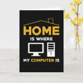 Computer Pcおたくことわざ贈おもしろい与 カード (黄色い花)