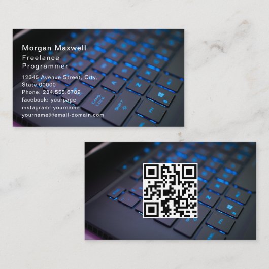 Computer Programmer Business Card Light Circuits 名刺 (正面/裏面)