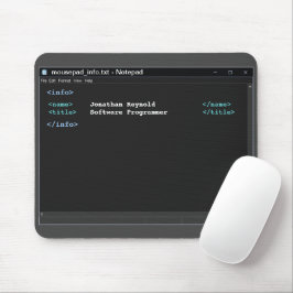 Computer Programmer Notepad Coder Format Dark Mode マウスパッド