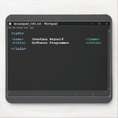 Computer Programmer Notepad Coder Format Dark Mode マウスパッド (正面)