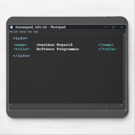 Computer Programmer Notepad Coder Format Dark Mode マウスパッド