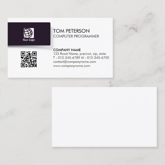 Computer Programmer Technical Skills 名刺 (正面/裏面)