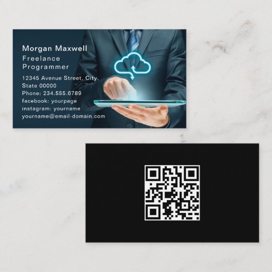 Computer Programmer Technology Business Card 名刺 (正面/裏面)