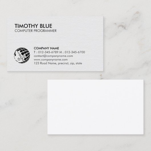 Computer Programmer Technology Business Card 名刺 (正面/裏面)