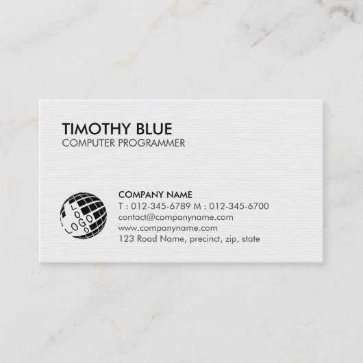 Computer Programmer Technology Business Card 名刺 (正面)