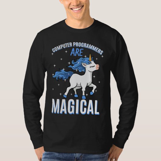 Computer Programmers Are Magical Unicorn Coder Pro Tシャツ (正面)