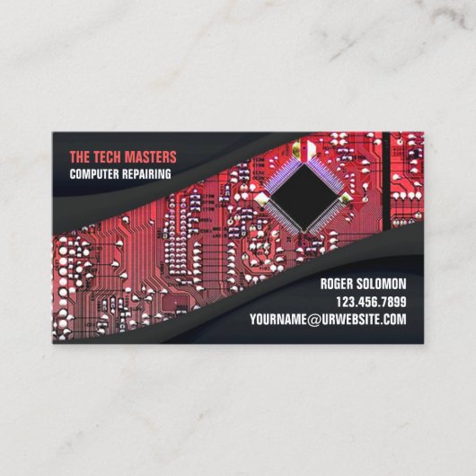 Computer Repair Business Card Template 名刺 (正面)