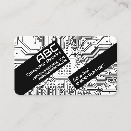 Computer Repair / Circuit Board Business Card 名刺 (正面)