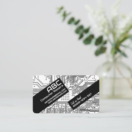 Computer Repair / Circuit Board Business Card 名刺 (スタンド正面)
