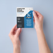 Computer Repair Services Blue  チラシ (手)