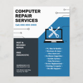 Computer Repair Services Blue  チラシ (正面)