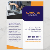 Computer Repairs and Maintenance Flyer Template チラシ (裏面)