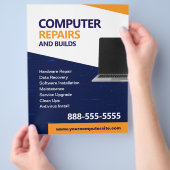 Computer Repairs and Maintenance Flyer Template チラシ (手)