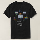 Computer Science Pythonプログラマコー食べド・デバッグ Tシャツ (デザイン正面)