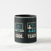 Computer Science Teacher マグカップ Eat Code Teach Repe (中央)