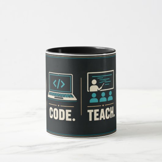 Computer Science Teacher マグカップ Eat Code Teach Repe (中央)