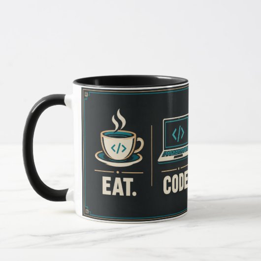 Computer Science Teacher マグカップ Eat Code Teach Repe (左)