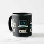 Computer Science Teacher マグカップ Eat Code Teach Repe (正面左)