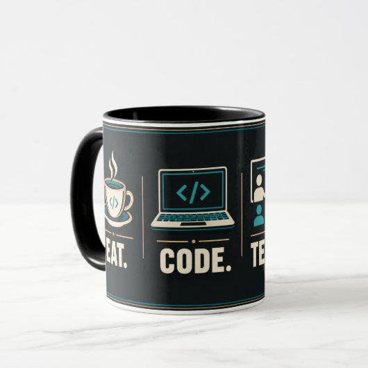 Computer Science Teacher マグカップ Eat Code Teach Repe (正面左)