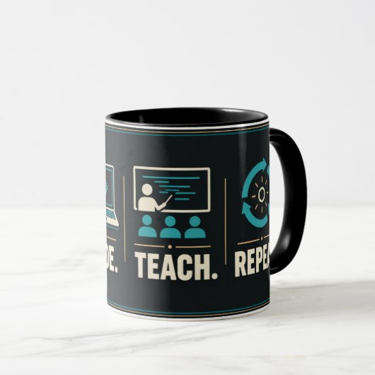 Computer Science Teacher マグカップ Eat Code Teach Repe (正面右)