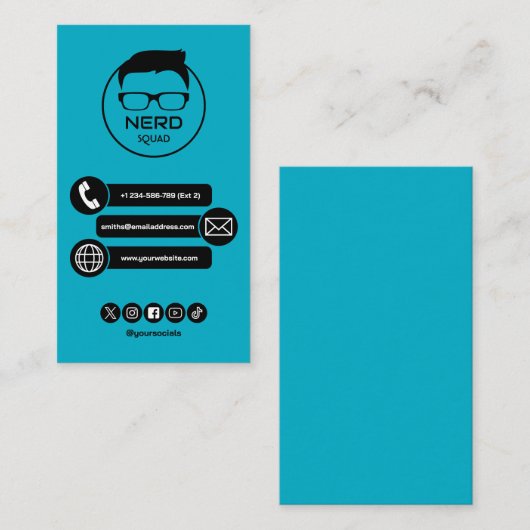 Computer Tech Guy Nerdy Business Card 名刺 (正面/裏面)