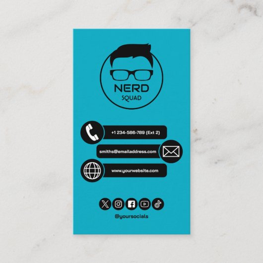 Computer Tech Guy Nerdy Business Card 名刺 (正面)