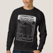 Computer Technician Nutrition Facts Sarcastic スウェットシャツ (正面)