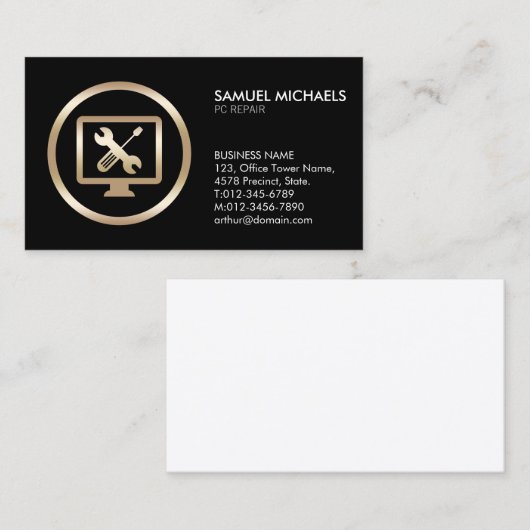 Computer Tools Icon PC Repair Business Card 名刺 (正面/裏面)