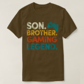Computer Video game Geek son brother gaming legend Tシャツ (デザイン正面)