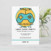 Computer Video Game Player Leveling Up Birthday 招待状 (スタンド正面)