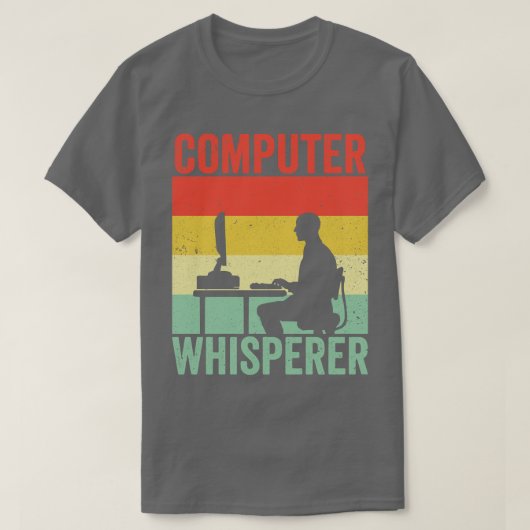 Computer Whispeer Techがプログラマコーダをサポート Tシャツ (デザイン正面)