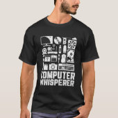 Computer Whispeerer Techがサポートするおもしろいおたくギーク Tシャツ (正面)