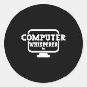 Computer Whisperer Tech Suprt Nerds Geek Funny N  ラウンドシール (正面)