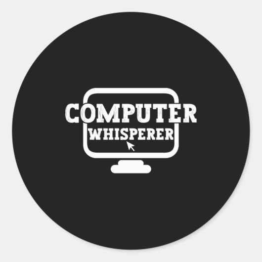 Computer Whisperer Tech Suprt Nerds Geek Funny N  ラウンドシール (正面)
