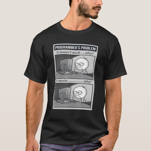 Computerfreakプログラマ情報おもしろい学者 Tシャツ (正面)