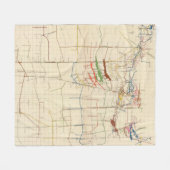 Comstock鉱山地図第VI フリースブランケット (正面(横))