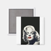 CON24BW-V4レッドリップマリリンIN BLACK.tif マグネット (正面/裏面)