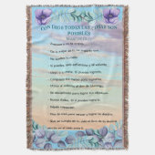  Con Dios Todo Posible Marcos 10:27 Azul Lila スローブランケット (正面縦)